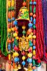 India, Uttar Pradesh, Varanasi, Bangali Tola. Colorful beads for sale. Art Print